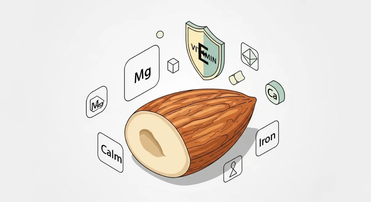 Dinh dưỡng hạt hạnh nhân, các loại vitamin và khoáng chất