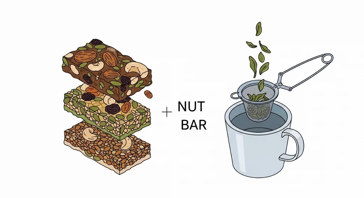 Set bánh kẹo hạt và trà xanh thanh mát cho dân văn phòng năng động