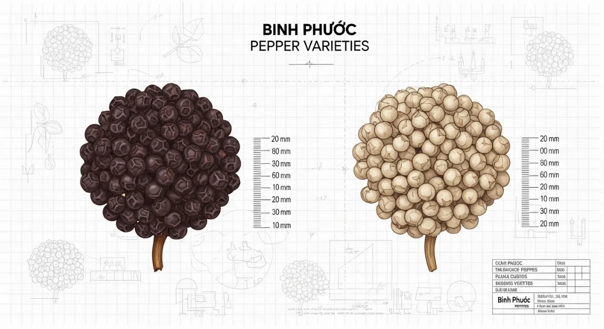 Hạt tiêu đen Bình Phước chất lượng cao được thu hoạch
