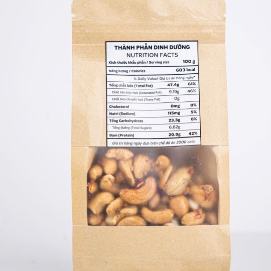 Hạt Điều Tỏi Ớt Túi Giấy 150gr
